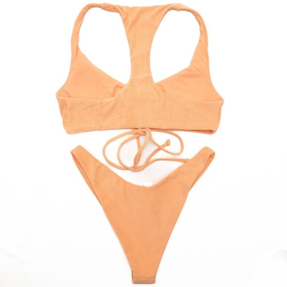 Free People L*Space Tangy Terry Dax Top Cabana Bitsy Bikini Bottom Size Large - Picture 9 of 14